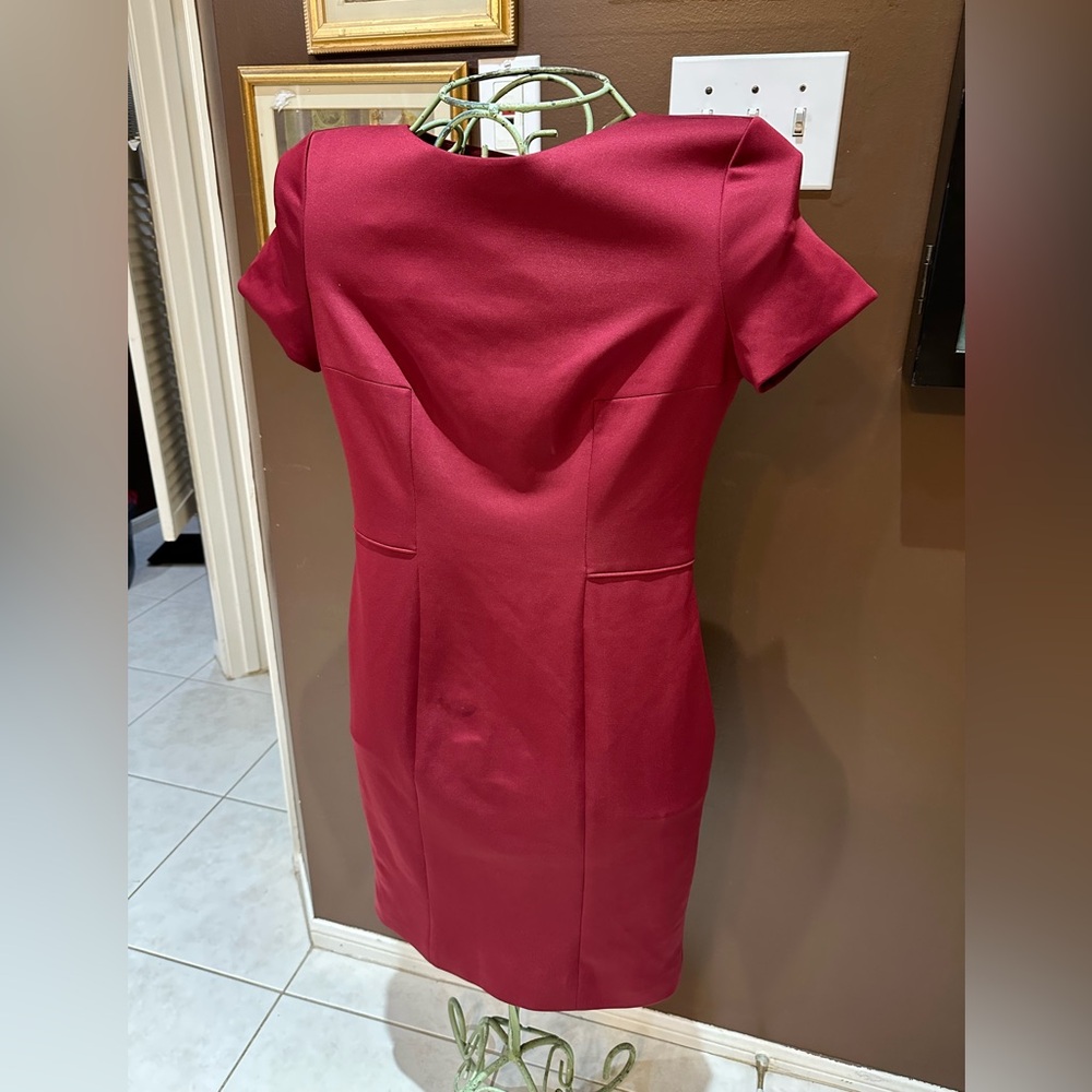 Amberleaf Raspberry-Red Midi Sheath Dress - Picture 3 of 7
